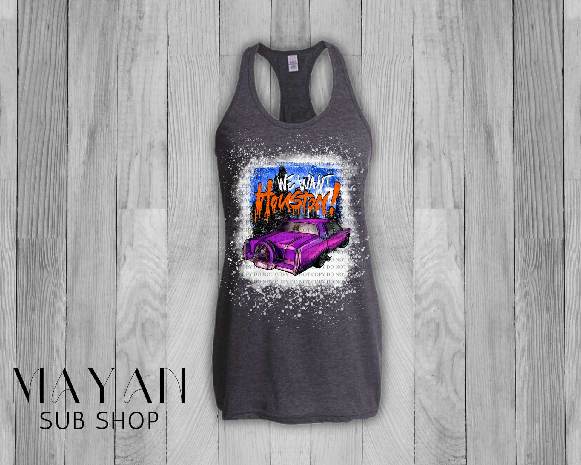 We Want Houston Bleached Tank Top - Mayan Sub Shop