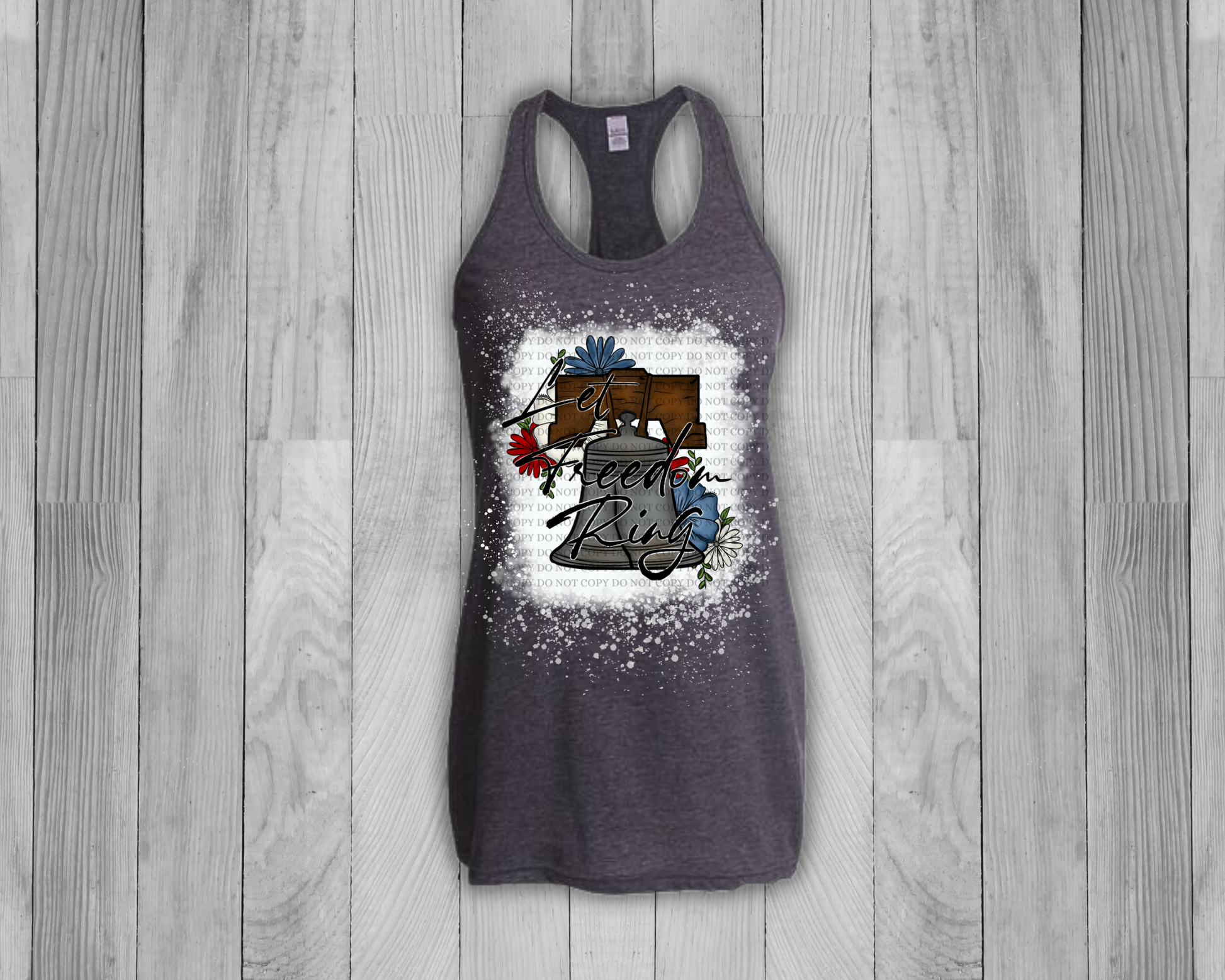 Let Freedom Ring Bleached Tank Top - Mayan Sub Shop
