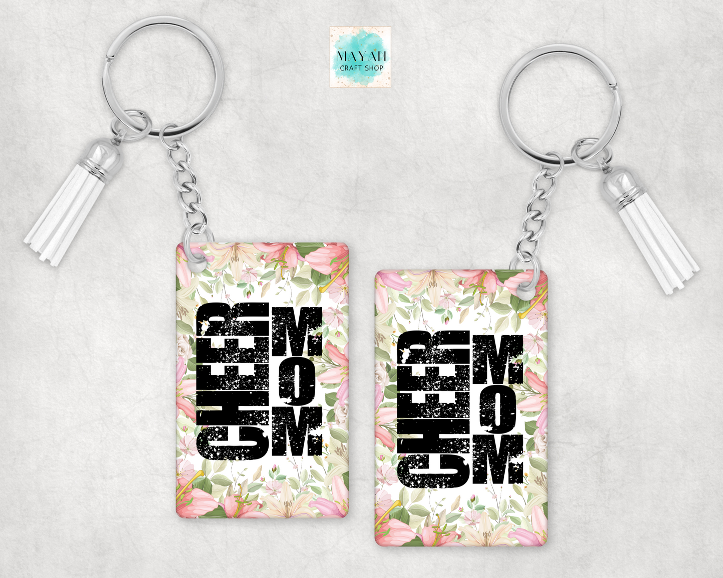 Cheer mom keychain. -Mayan Craft Shop