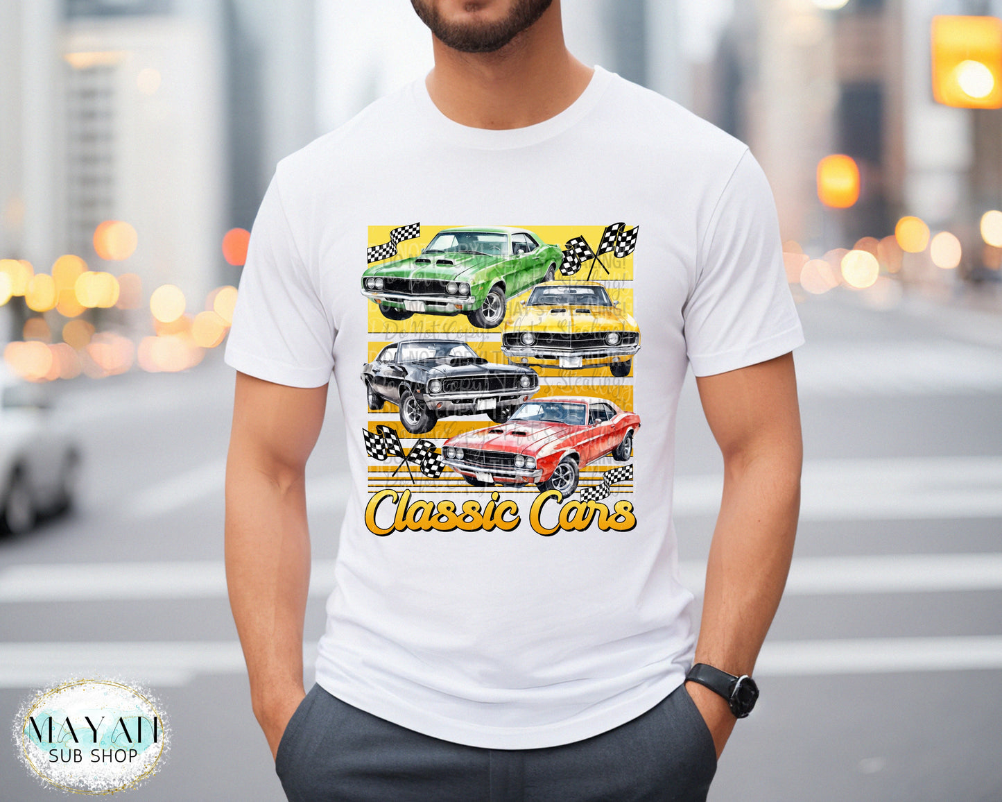 Classic cars shirt. -Mayan Sub Shop