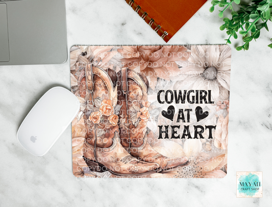 Cowgirl at heart mouse pad. -Mayan Craft Shop