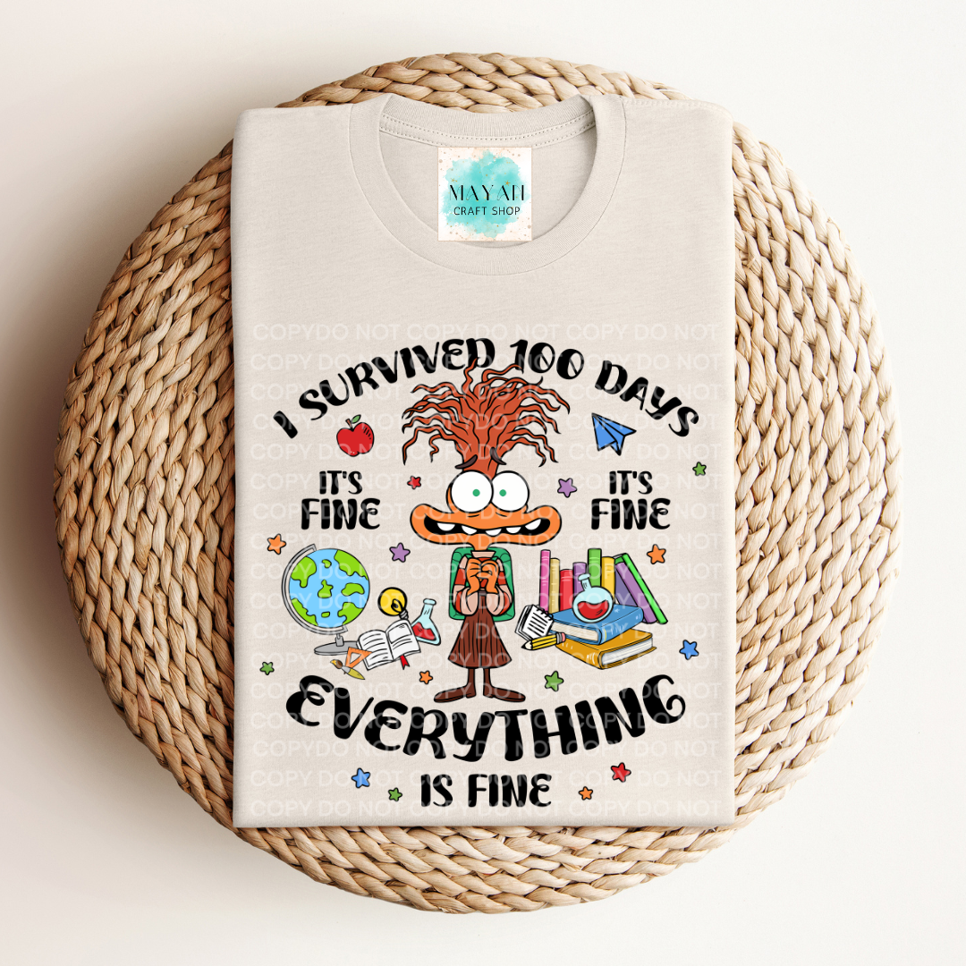 I survived 100 days heather dust shirt. -Mayan Craft Shop