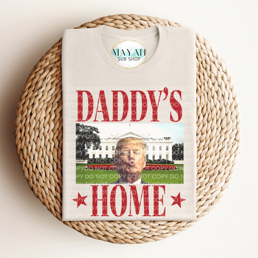 Daddy's home heather dust shirt. -Mayan Sub Shop