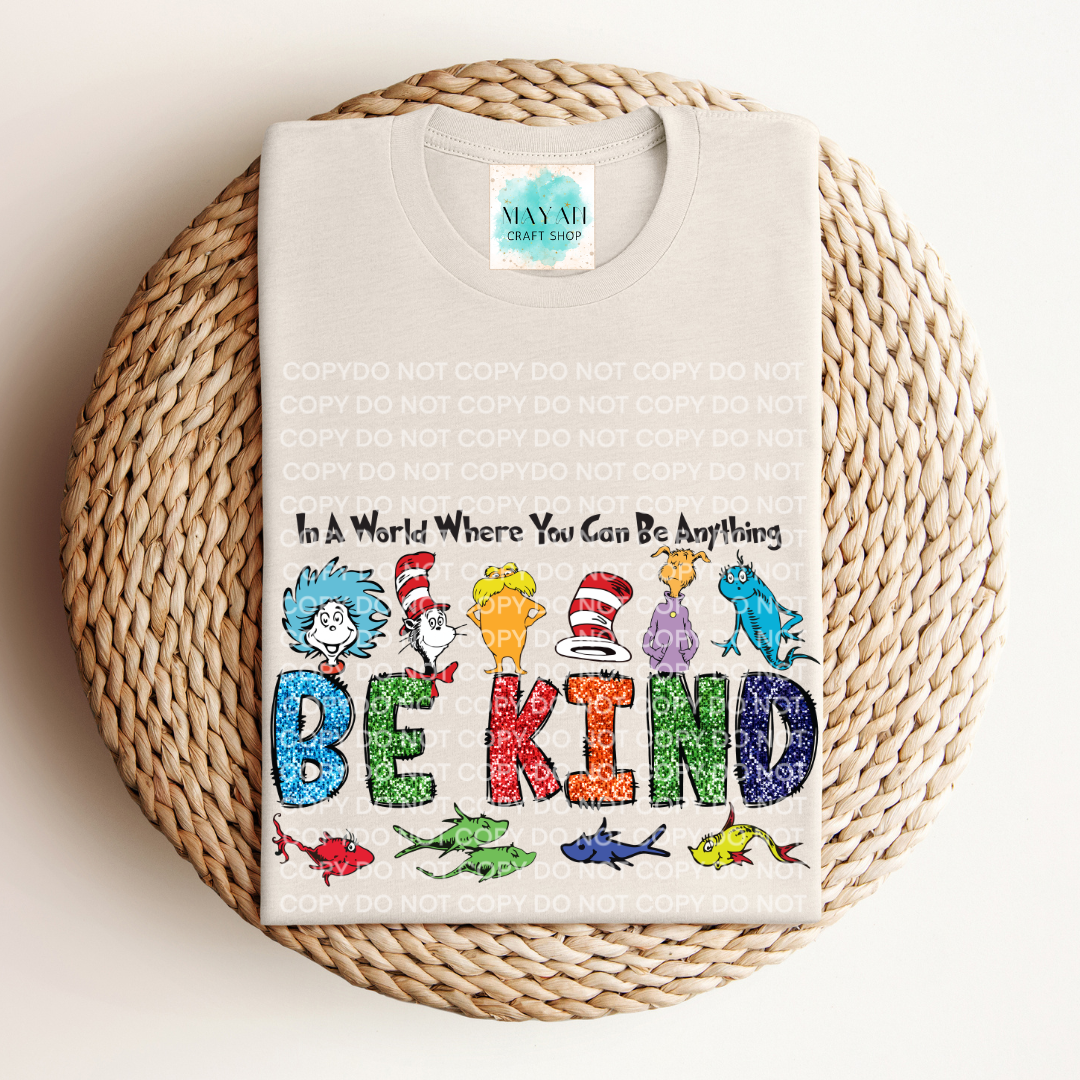 Be kind heather dust shirt. -Mayan Craft Shop