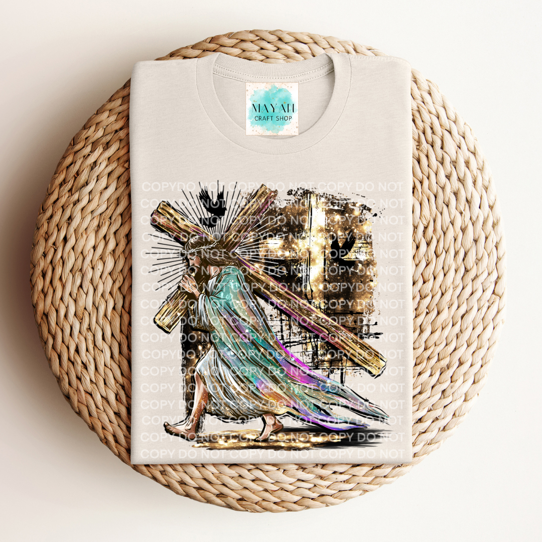 Jesus heather dust shirt. -Mayan Craft Shop