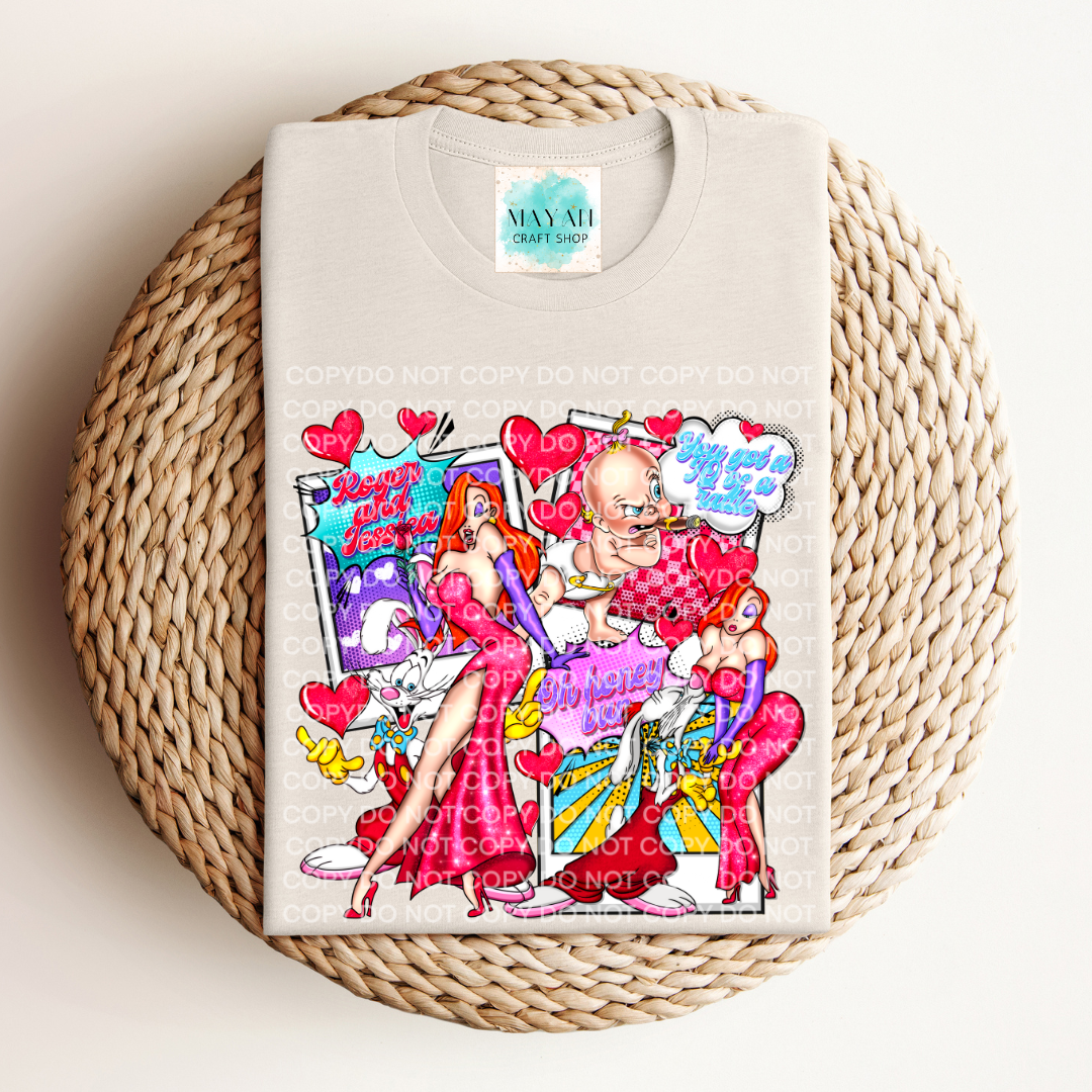 Toon love heather dust shirt. -Mayan Craft Shop