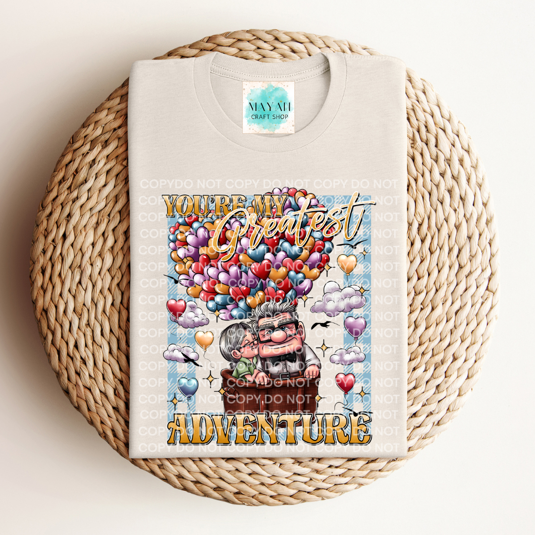 My greatest adventure heather dust shirt. -Mayan Craft Shop