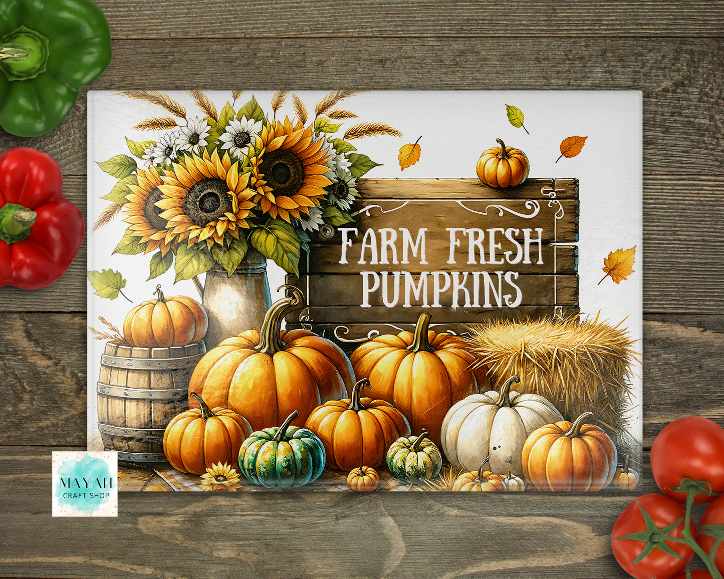Farm Fresh Pumpkins Cutting Board - Mayan Craft Shop