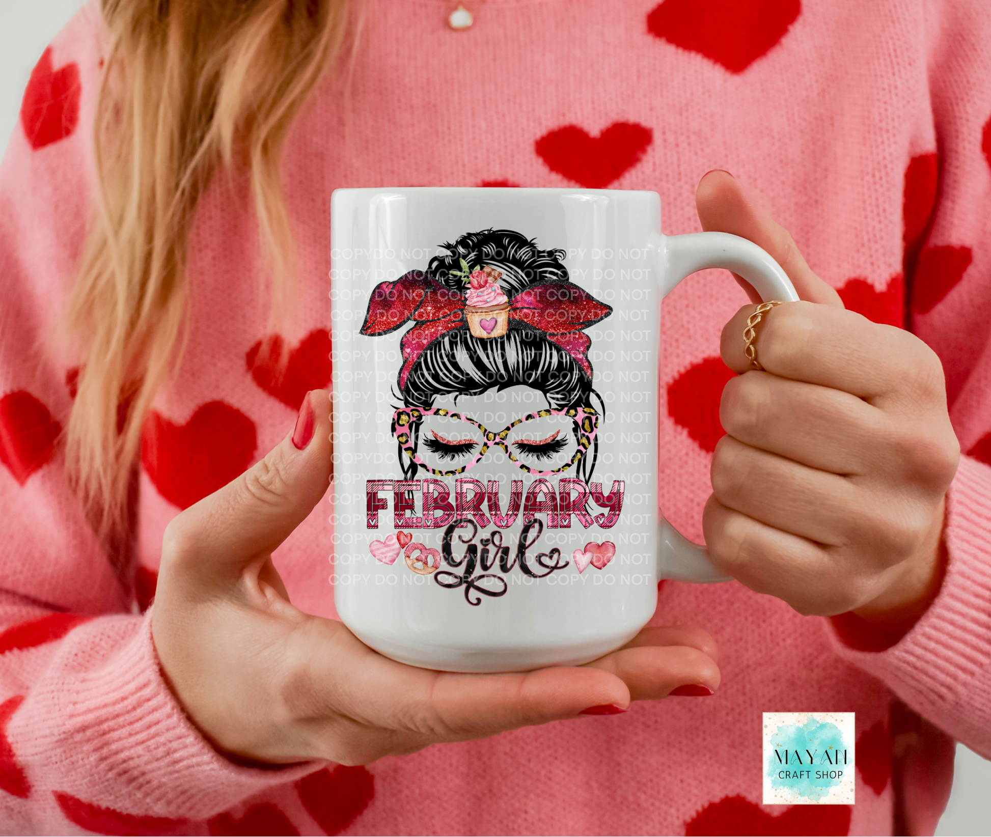 February girl coffee mug. -Mayan Craft Shop