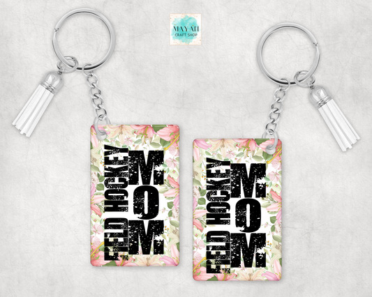 Field hockey mom key chain. -Mayan Craft Shop