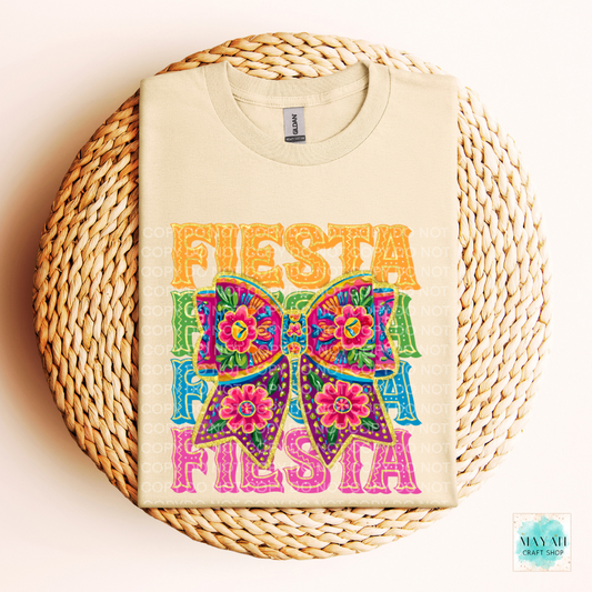 Fiesta floral bow sand shirt. -Mayan Craft Shop