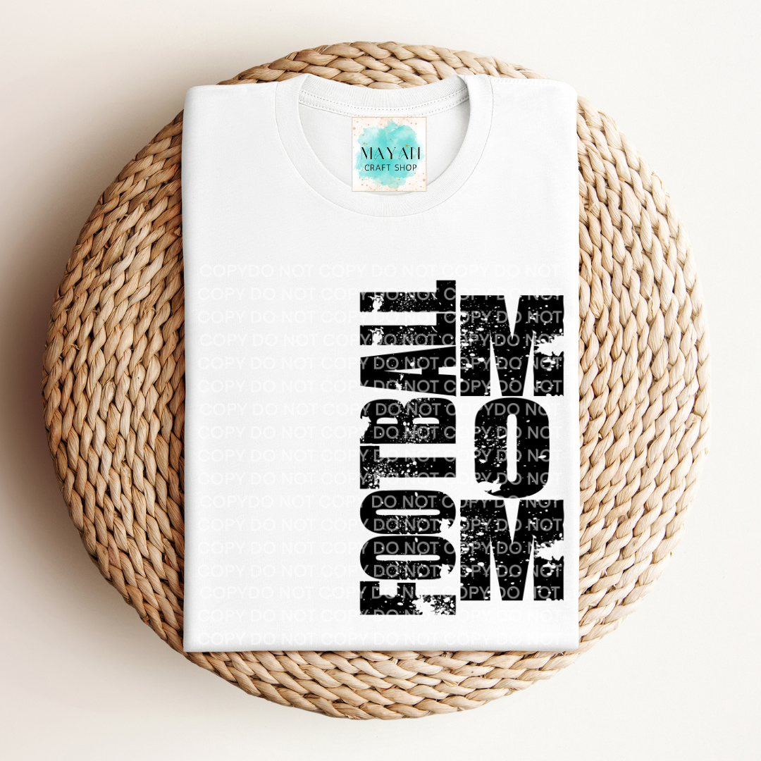 Football mom white shirt. -Mayan Craft Shop