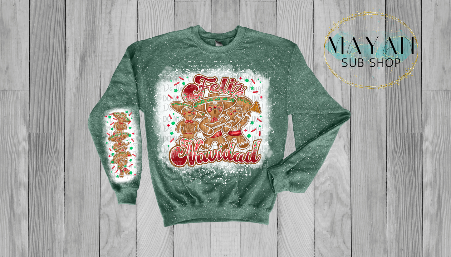 Feliz Navidad Bleached Sweatshirt - Mayan Sub Shop