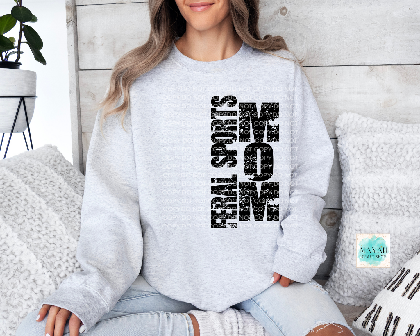 Feral sports mom ash grey sweatshirt. -Mayan Craft Shop