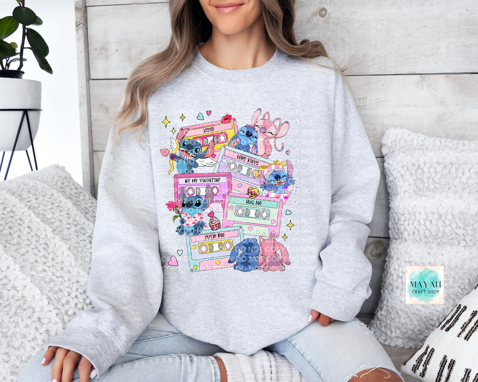 Love mixtape alien ash grey sweatshirt. -Mayan Craft Shop