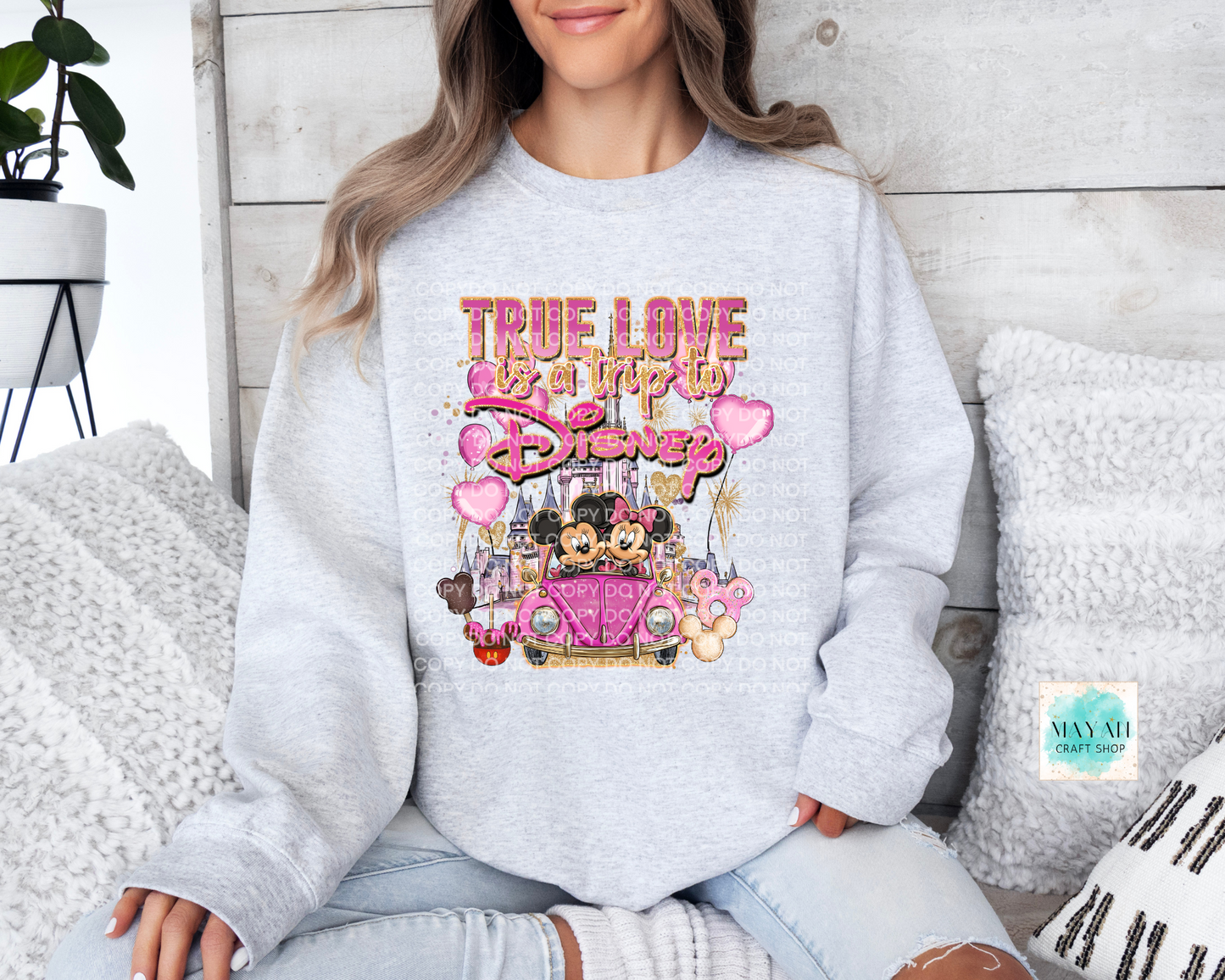 True love trip ash grey sweatshirt. -Mayan Craft Shop