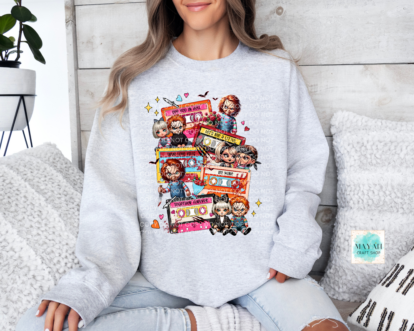 Love mixtape deadly dolls ash grey sweatshirt. -Mayan Craft Shop