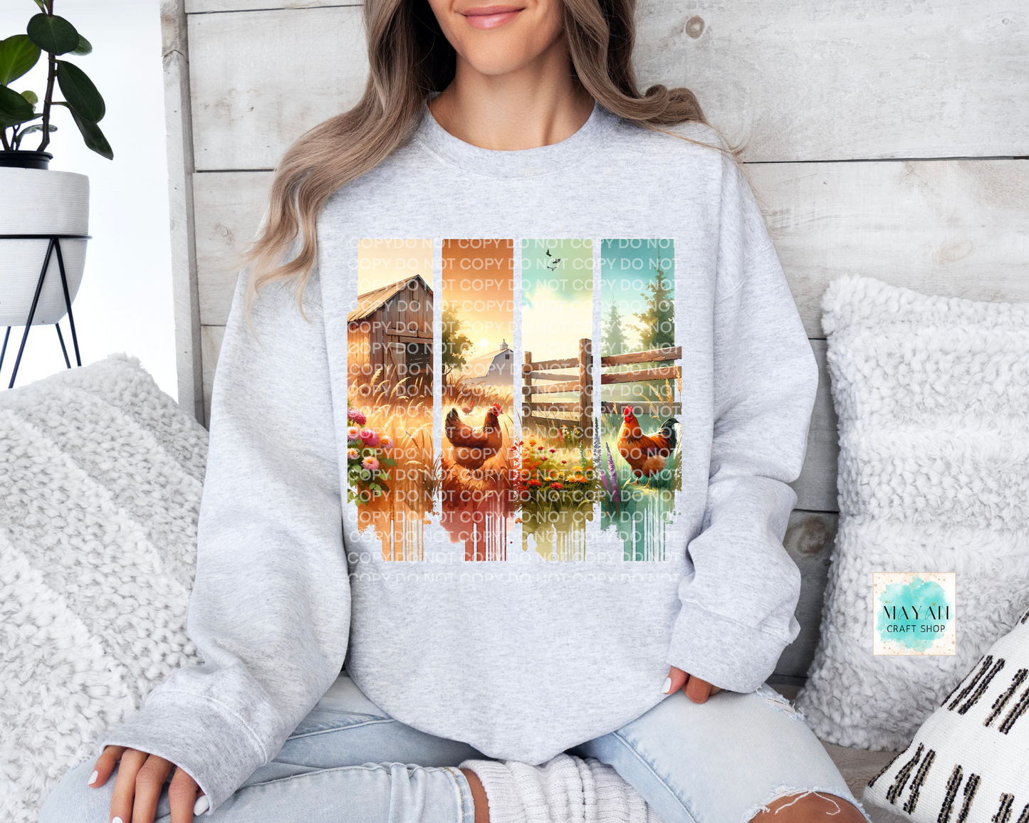 Farm life ash grey sweatshirt. -Mayan Craft Shop