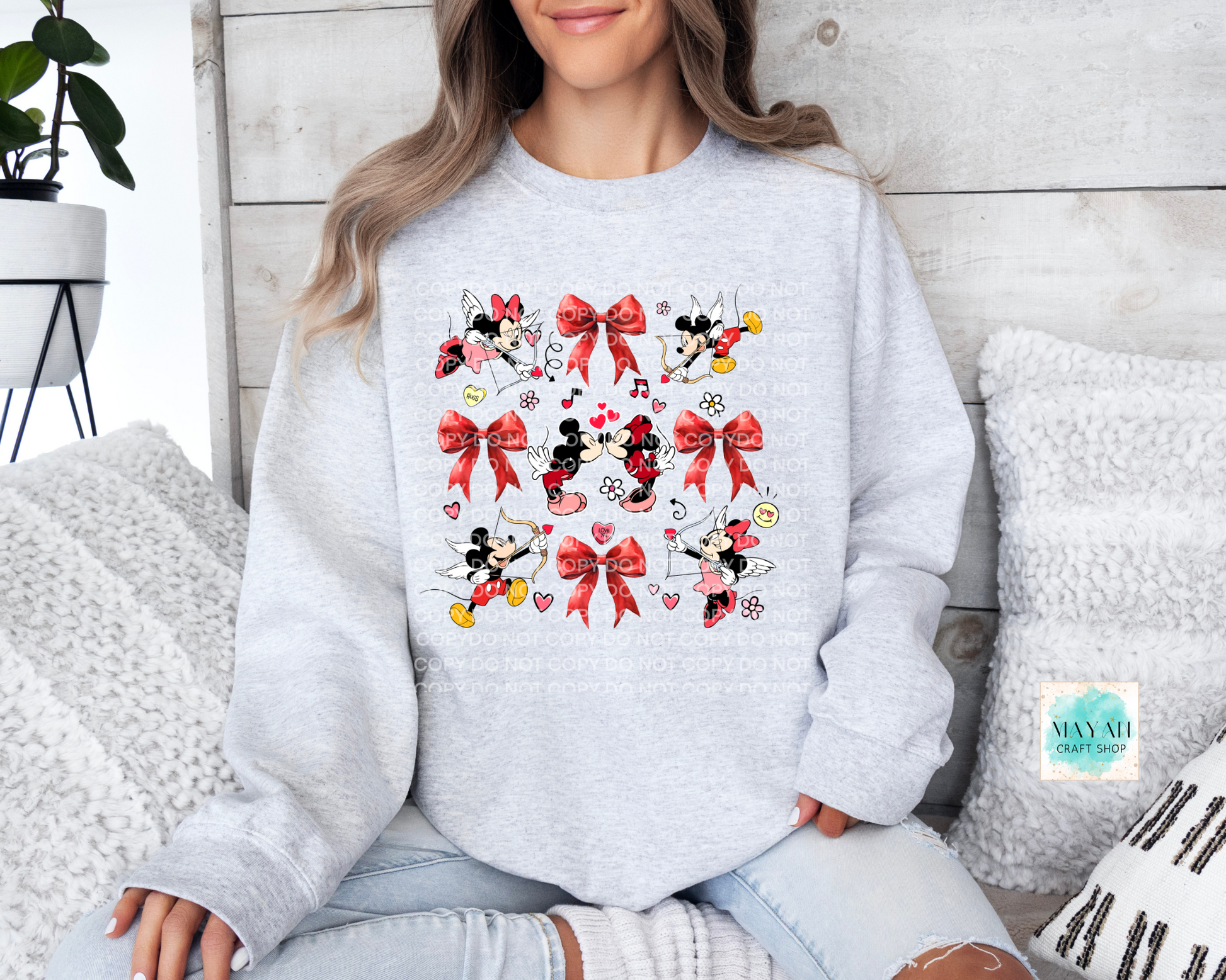 Cupid love ash grey sweatshirt. -Mayan Craft Shop