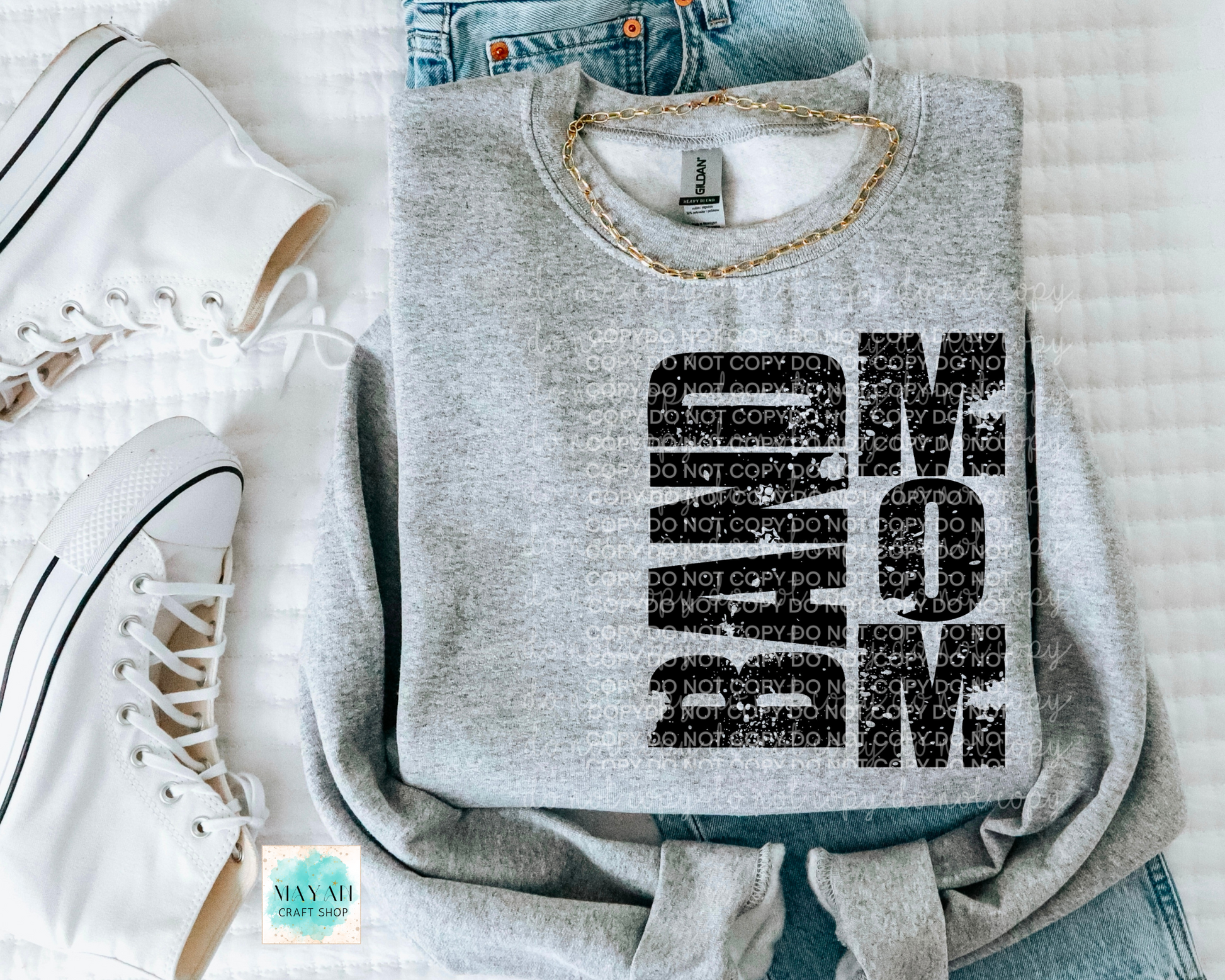 Band mom heather grey sweatshirt. -Mayan Craft Shop