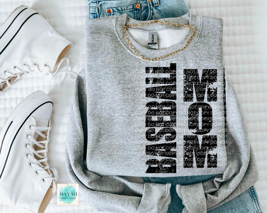Baseball mom heather grey sweatshirt. -Mayan Craft Shop