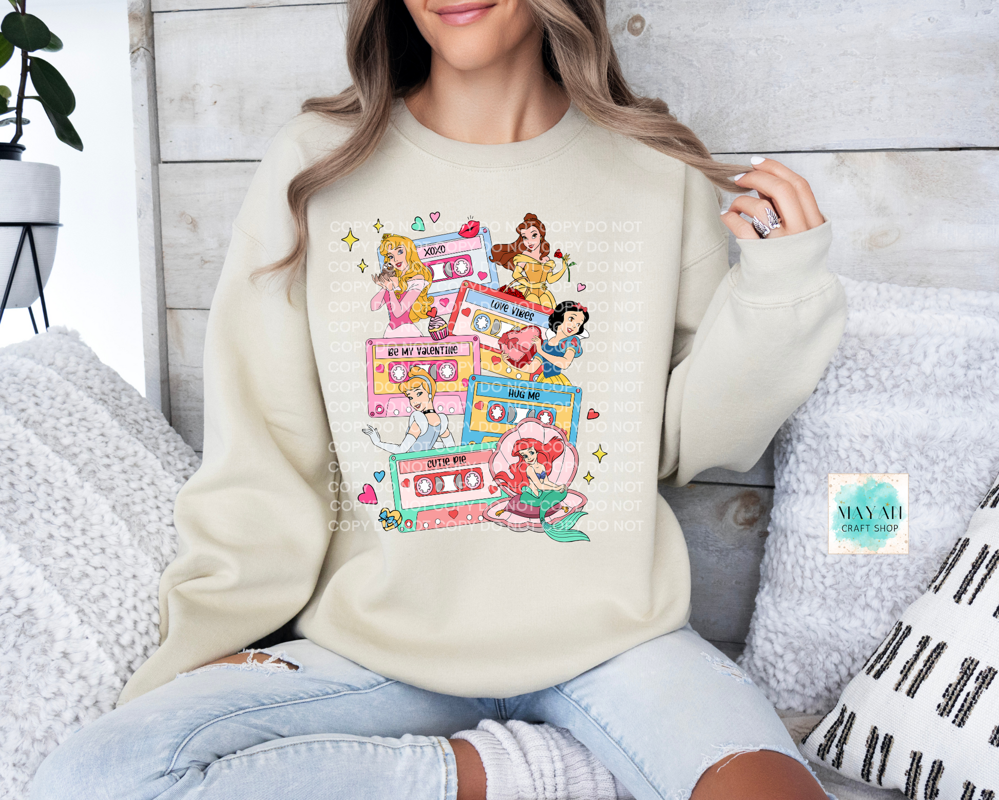 Love mixtape princess sand sweatshirt. -Mayan Craft Shop