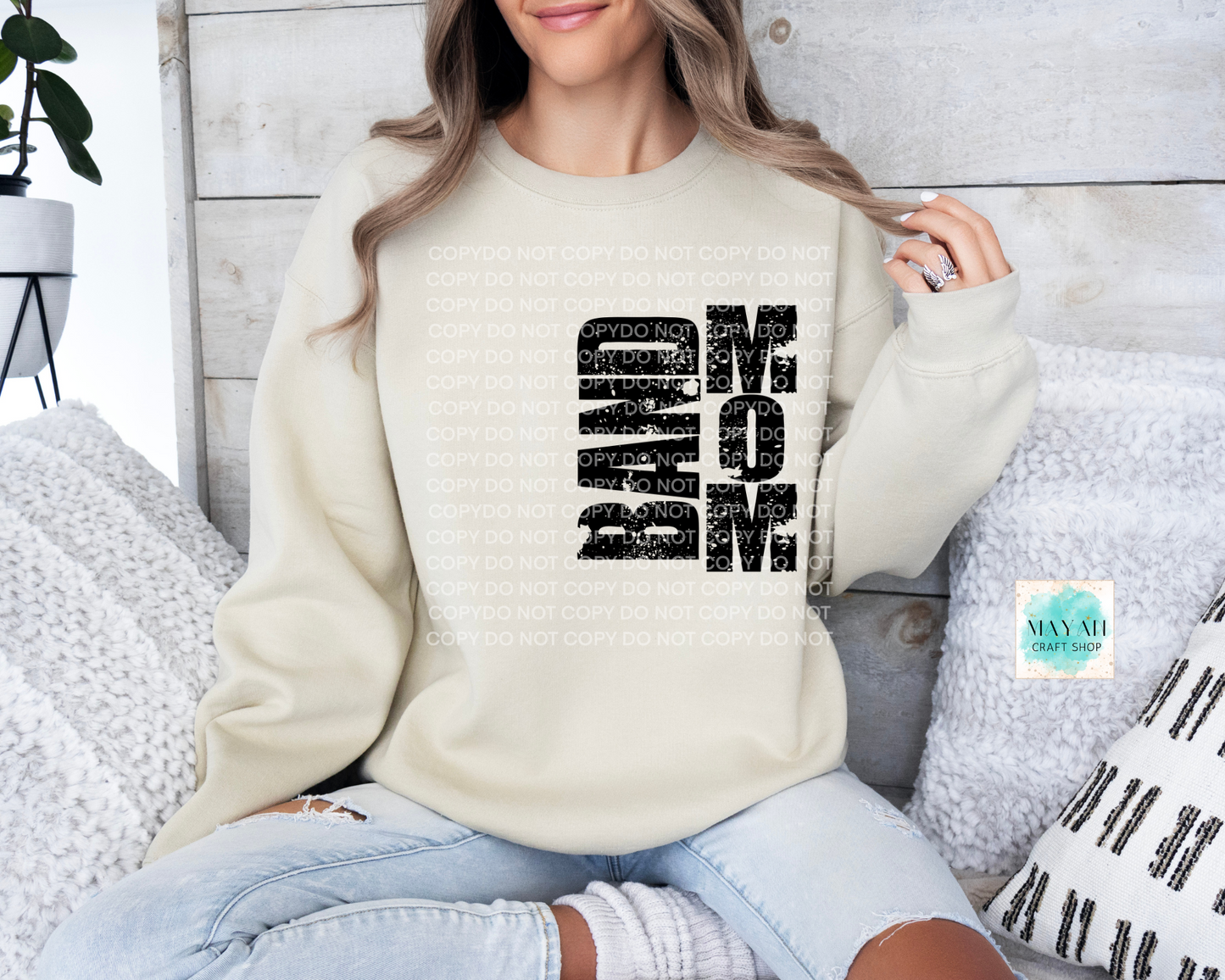 Band mom sand sweatshirt. -Mayan Craft Shop