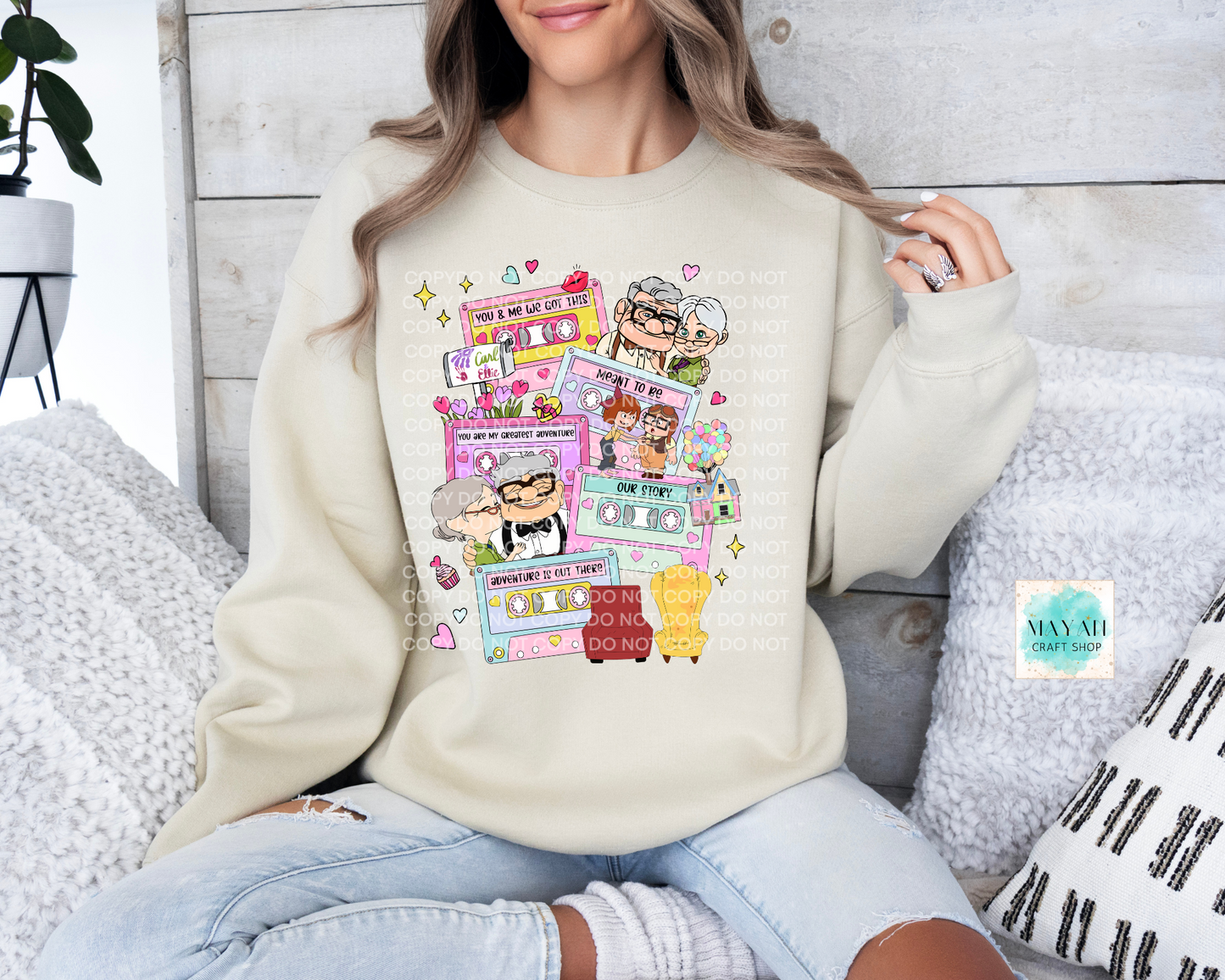 Love mixtape couple sand sweatshirt. -Mayan Craft Shop