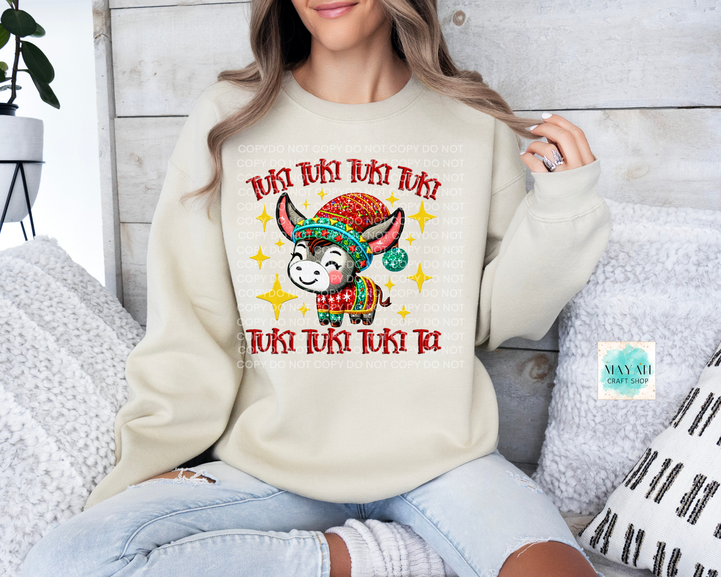 Tuki tuki sand sweatshirt. -Mayan Craft Shop