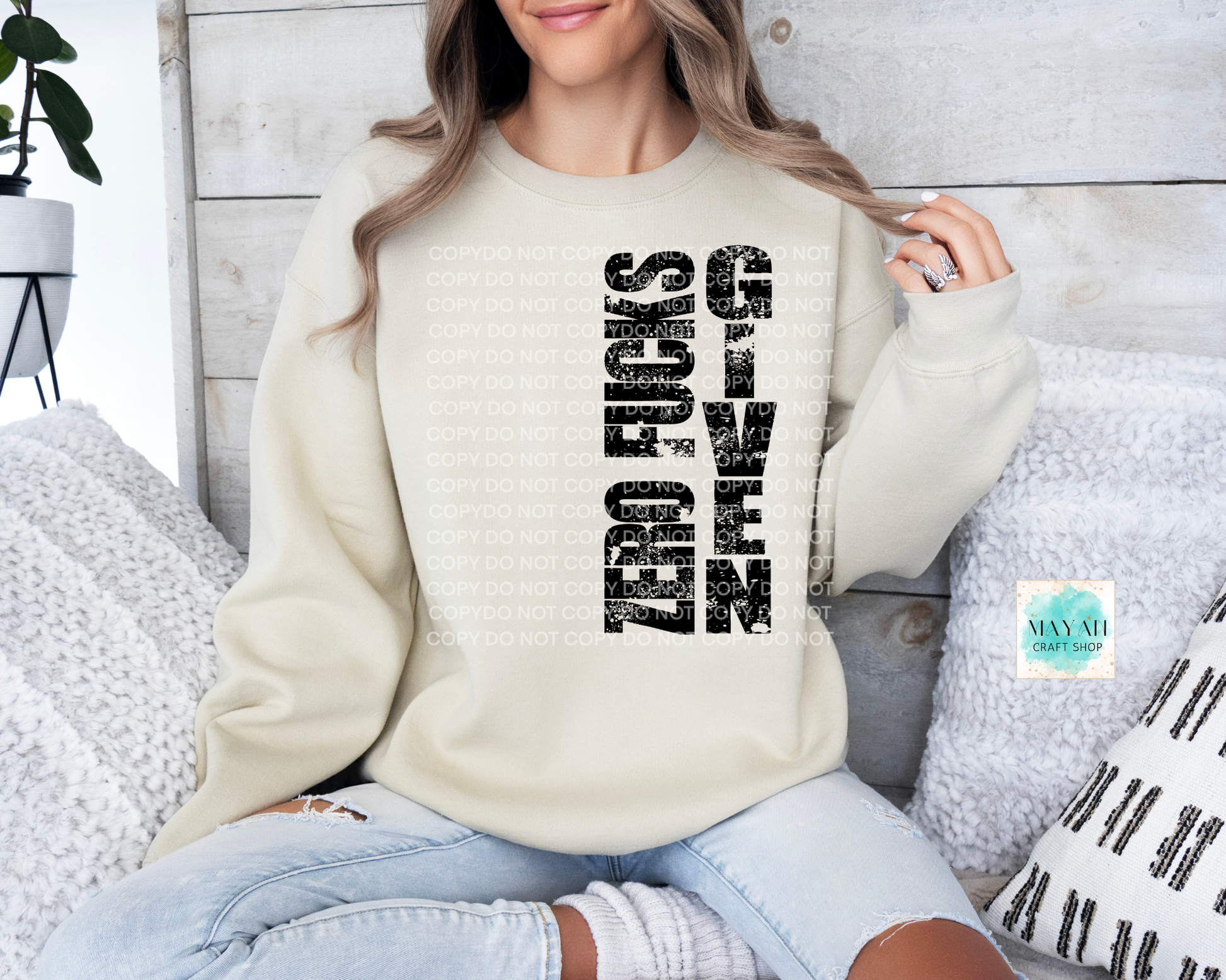 Zero fucks given sand sweatshirt. -Mayan Craft Shop