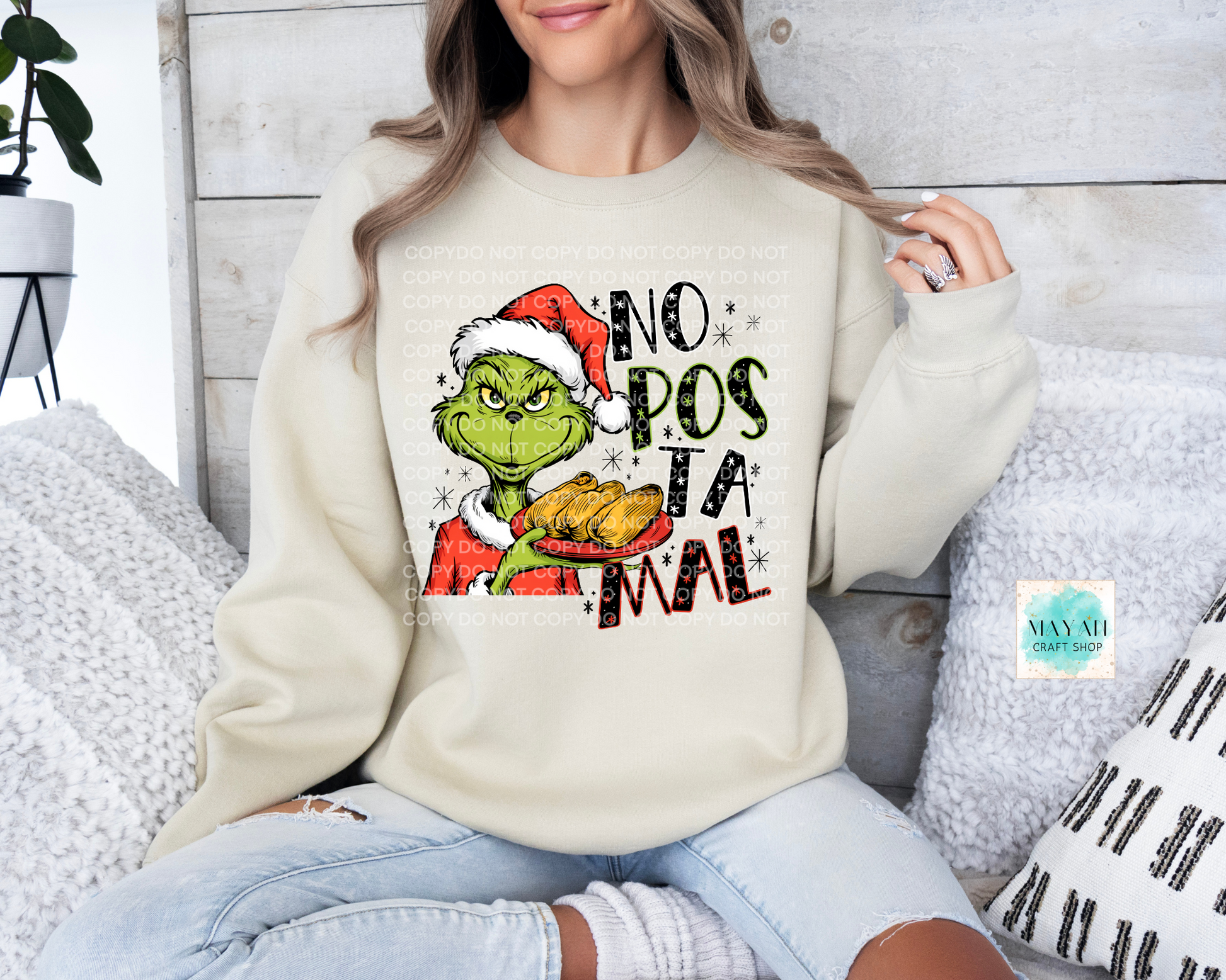 No pos tamal sand sweatshirt. -Mayan Craft Shop