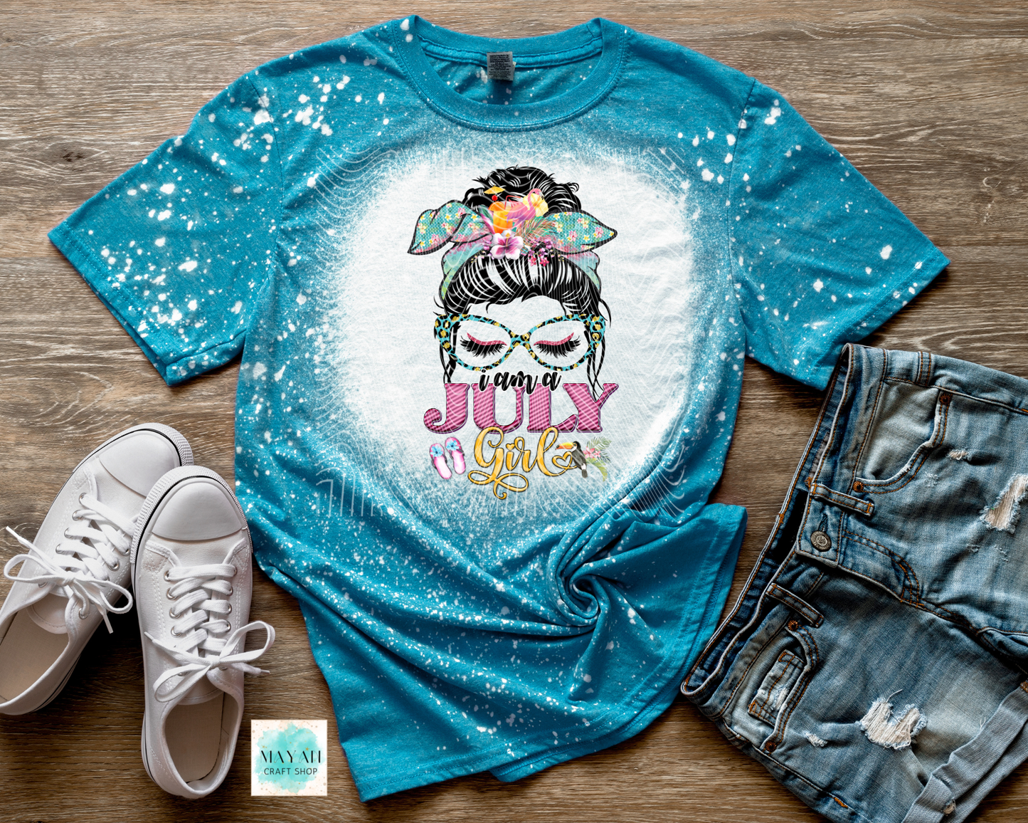 July girl heather galapagos bleached shirt.