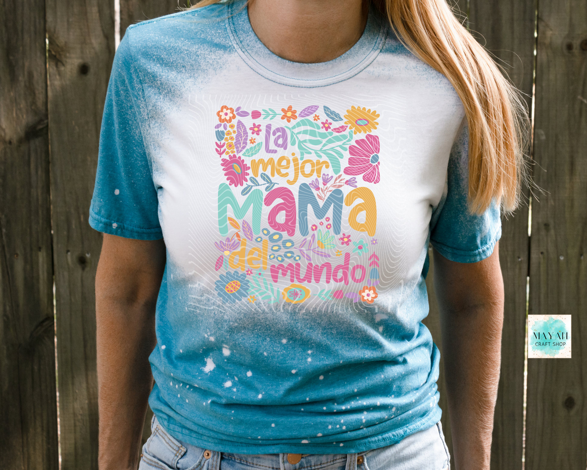 La mejor madre heather galapagos bleached tee. -Mayan Craft Shop