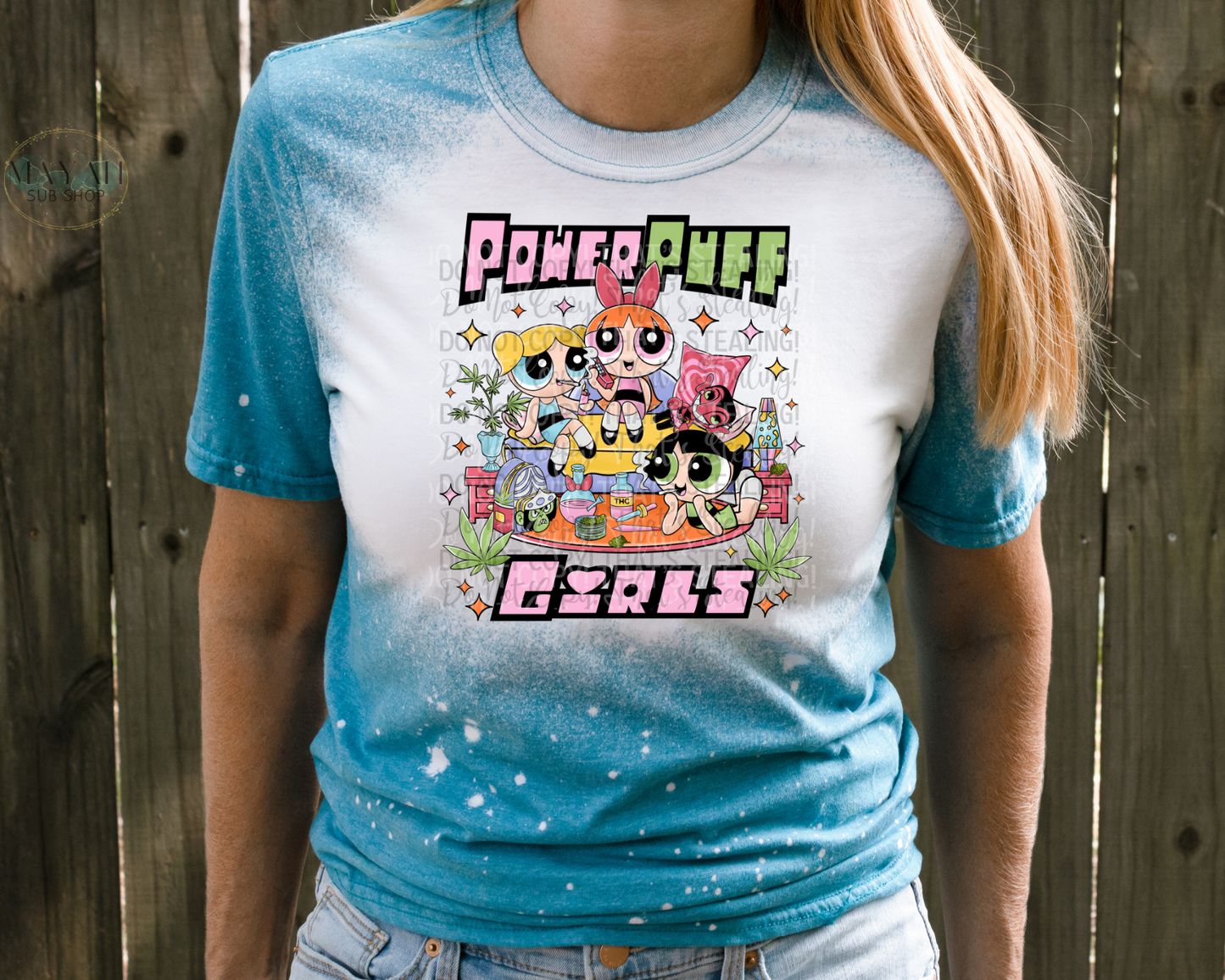 Puff Girls Bleached Tee - Mayan Sub Shop