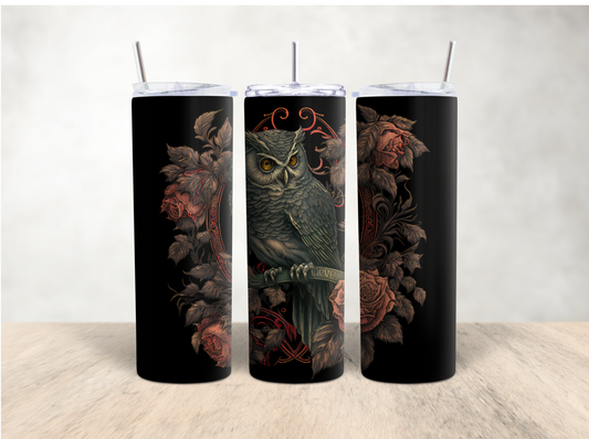 Gothic night owl 20 oz skinny tumbler - Mayan Sub Shop