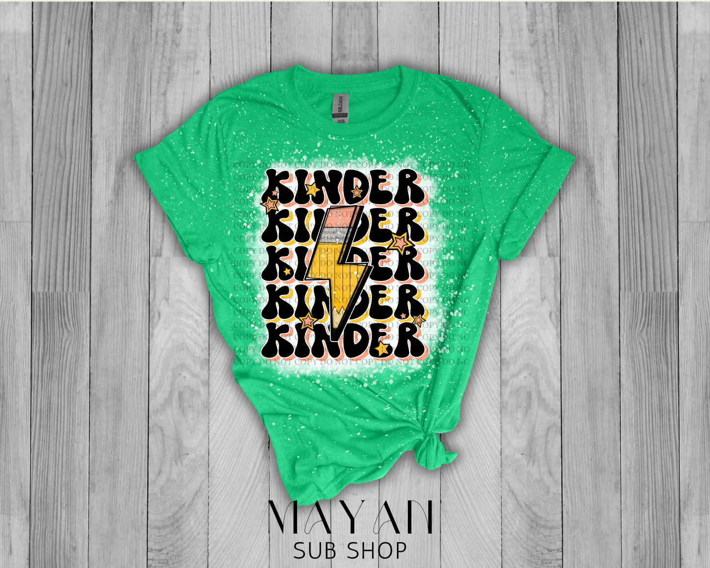 Kinder Teacher Retro Bleached Shirt - Mayan Sub Shop