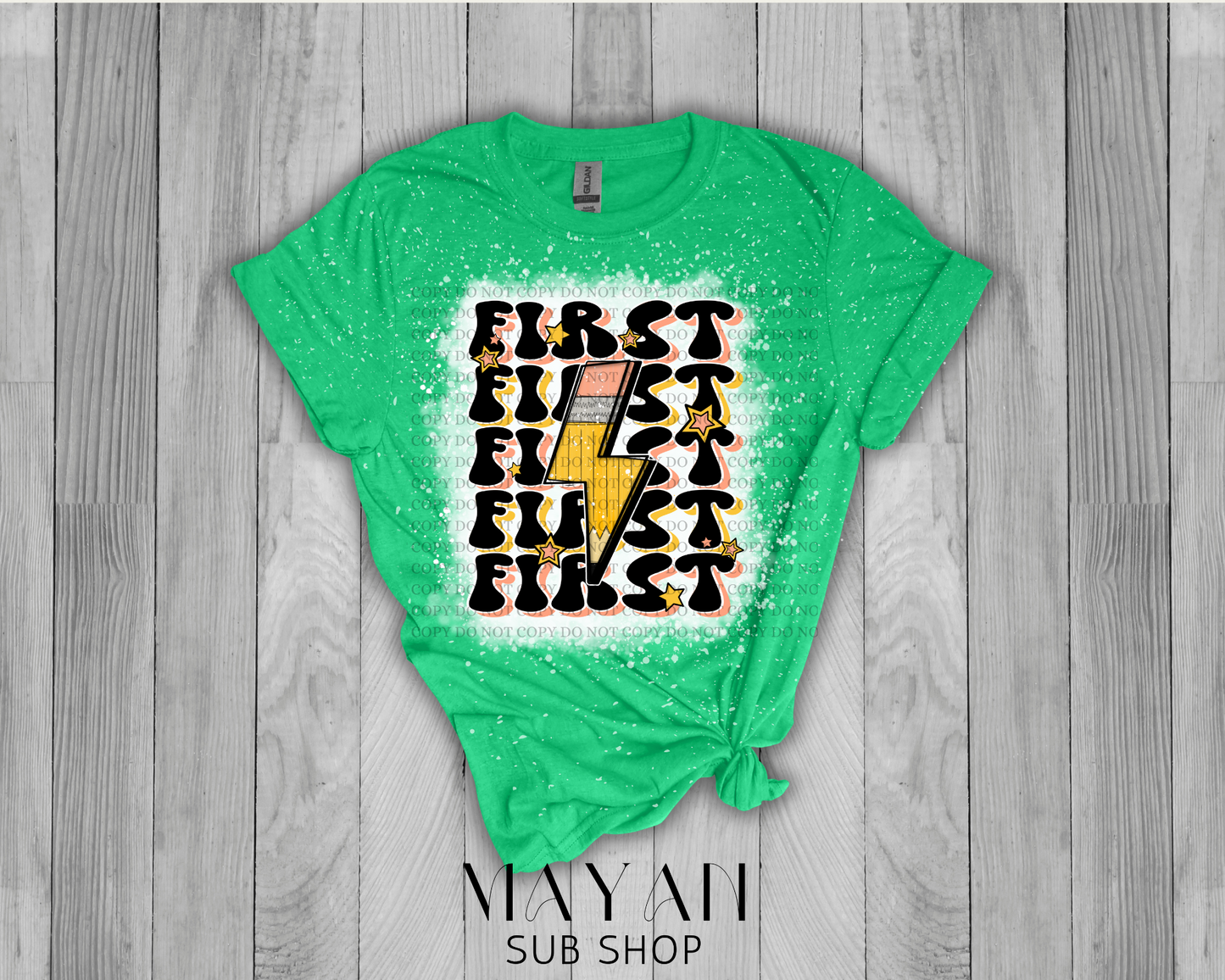 First Grade Teacher Retro Bleached Shirt - Mayan Sub Shop