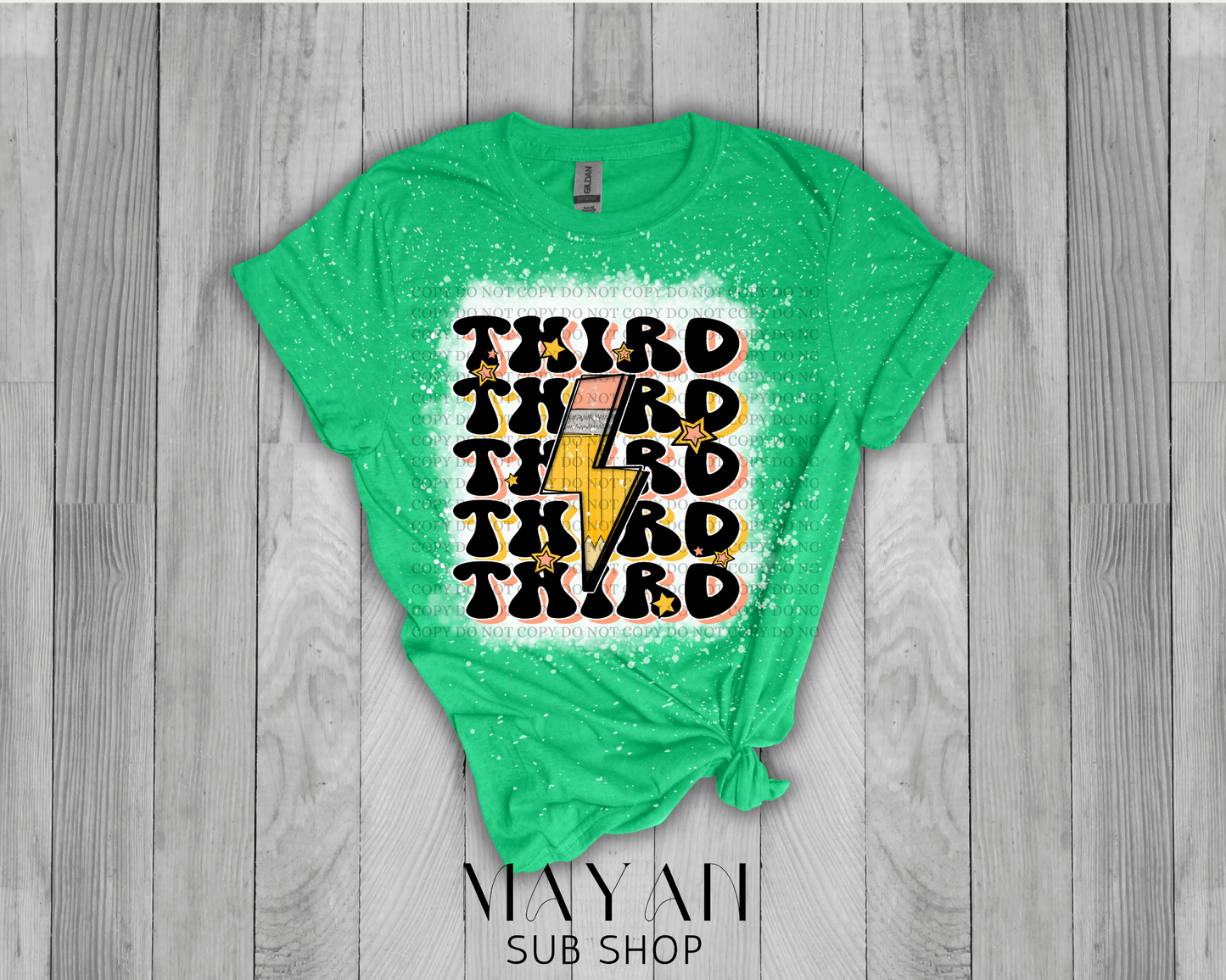 Third Grade Teacher Retro Bleached Shirt - Mayan Sub Shop