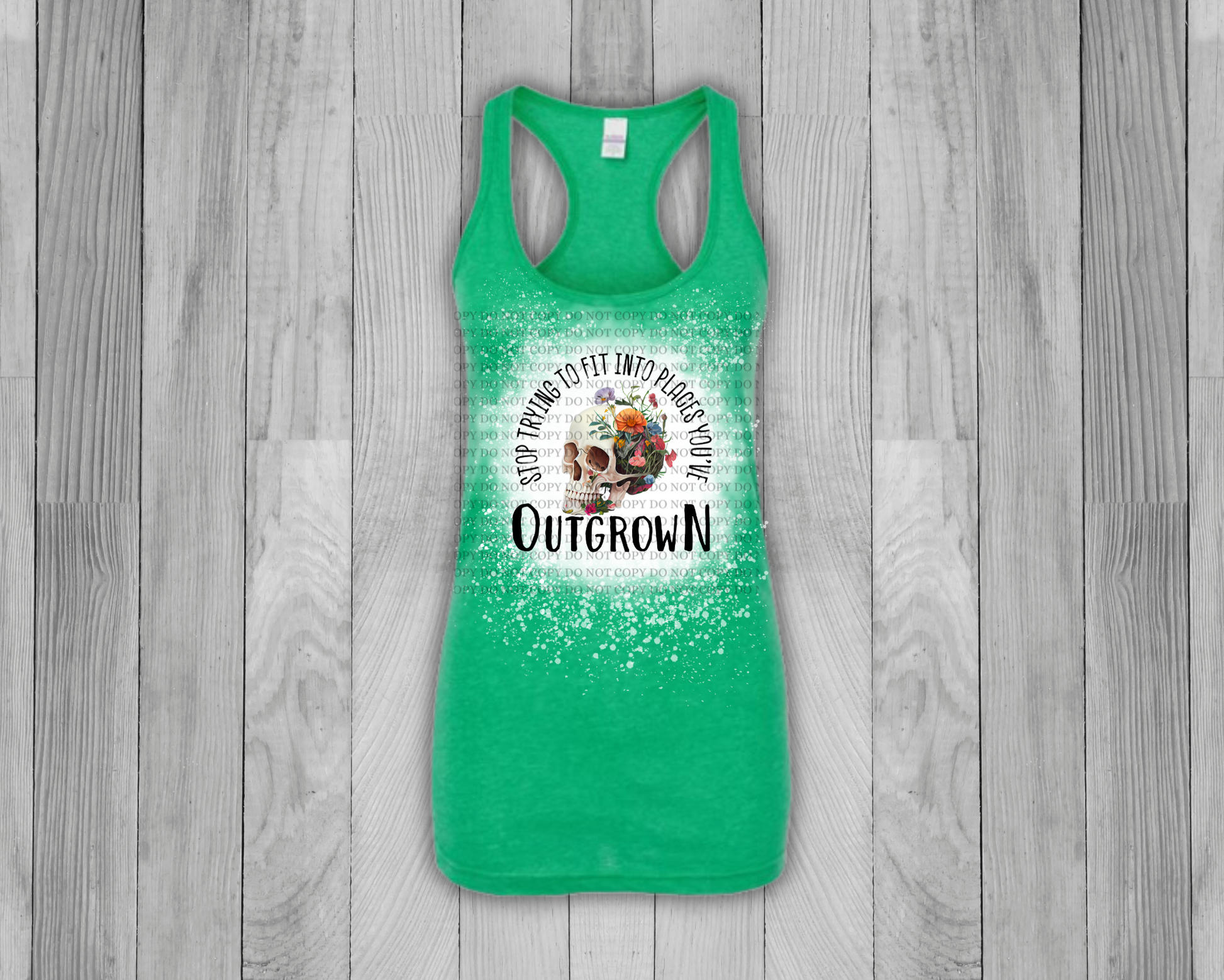 Outgrown in heather irish green bleached tank top. - Mayan Sub Shop