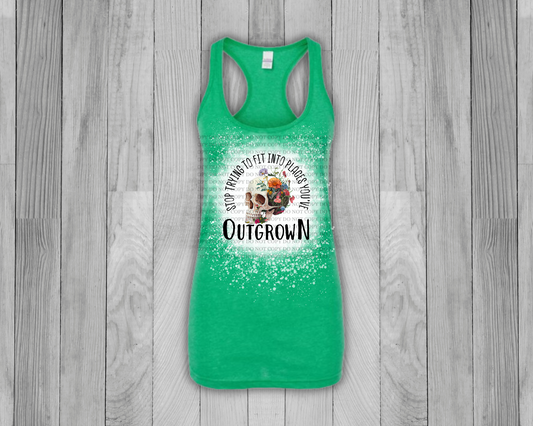 Outgrown in heather irish green bleached tank top. - Mayan Sub Shop