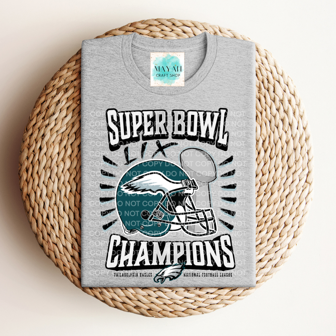 SB 2025 champs heather grey shirt. -Mayan Craft Shop