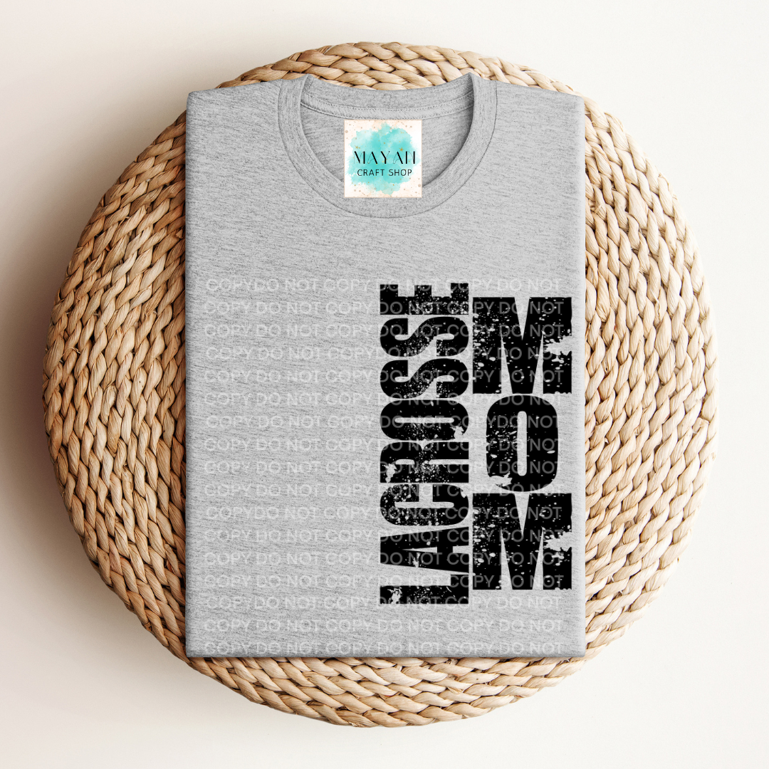 Lacrosse mom heather grey shirt. -Mayan Craft Shop