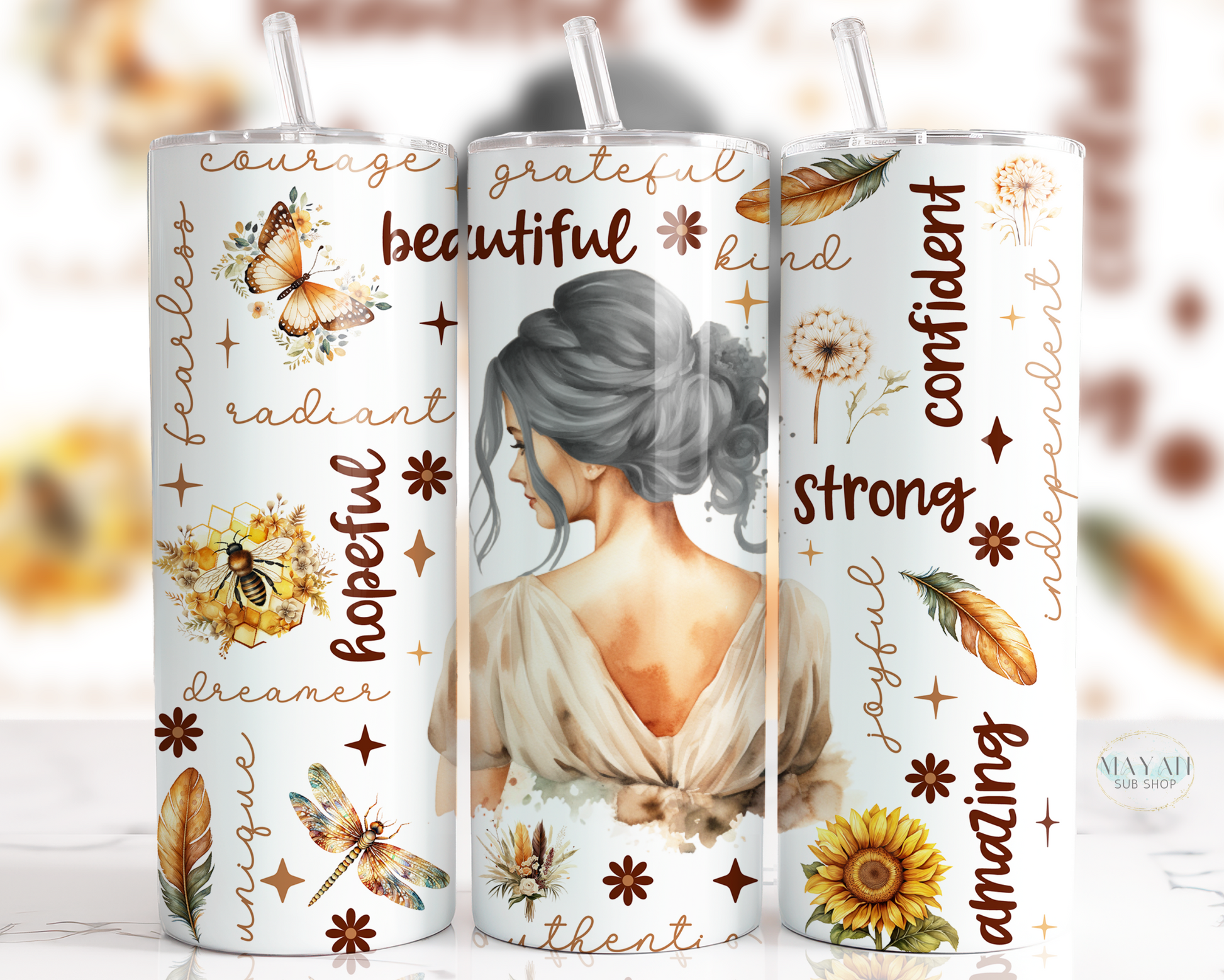 Woman Affirmations Tumbler - Mayan Sub Shop