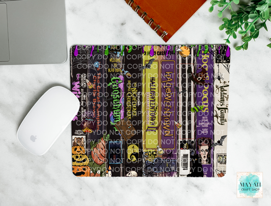 Colorful Halloween themed with text design on a marble surface