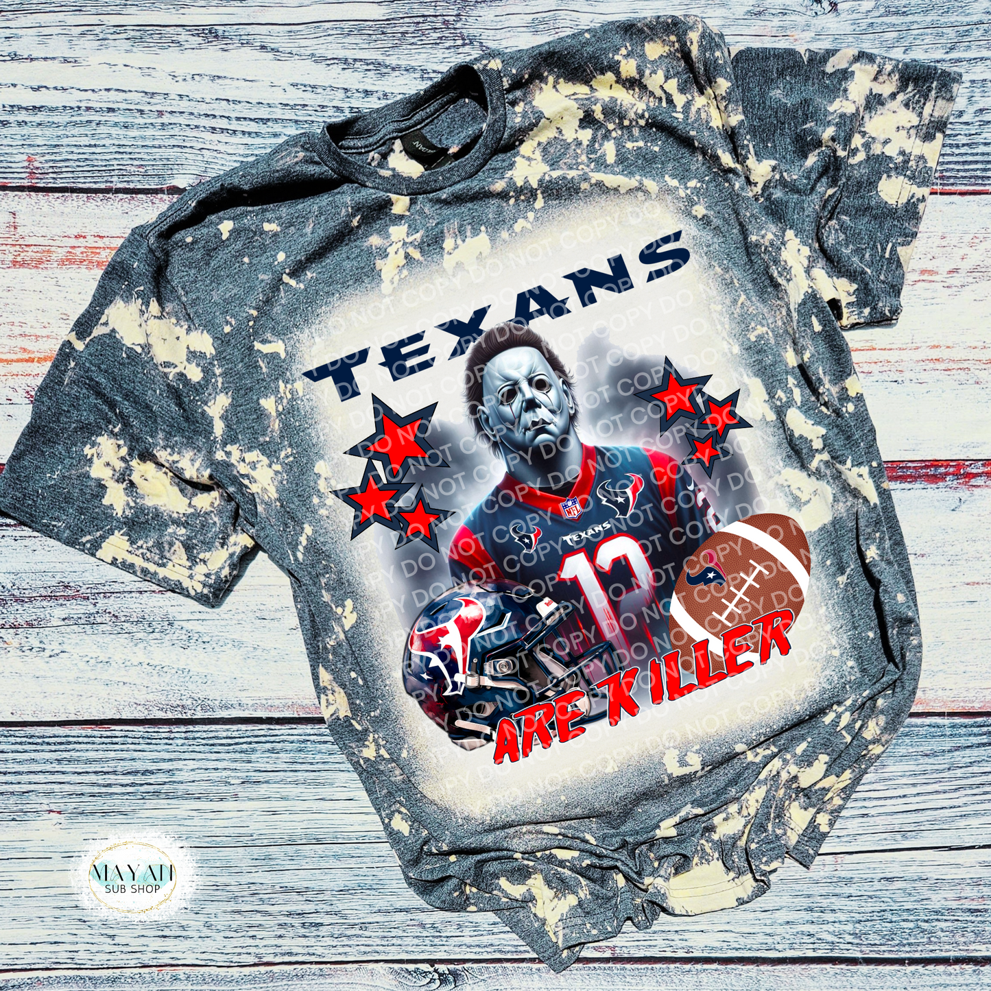 Killer Houston Football Bleached Tee