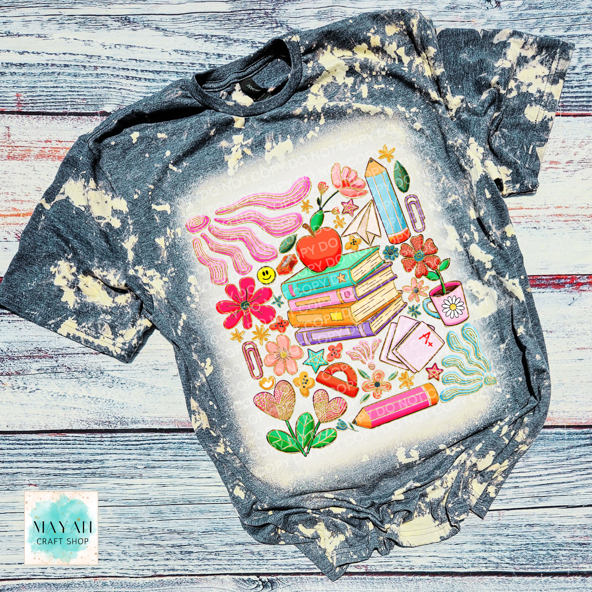 Educator mashup heather charcoal scrounged tee. -Mayan Craft Shop