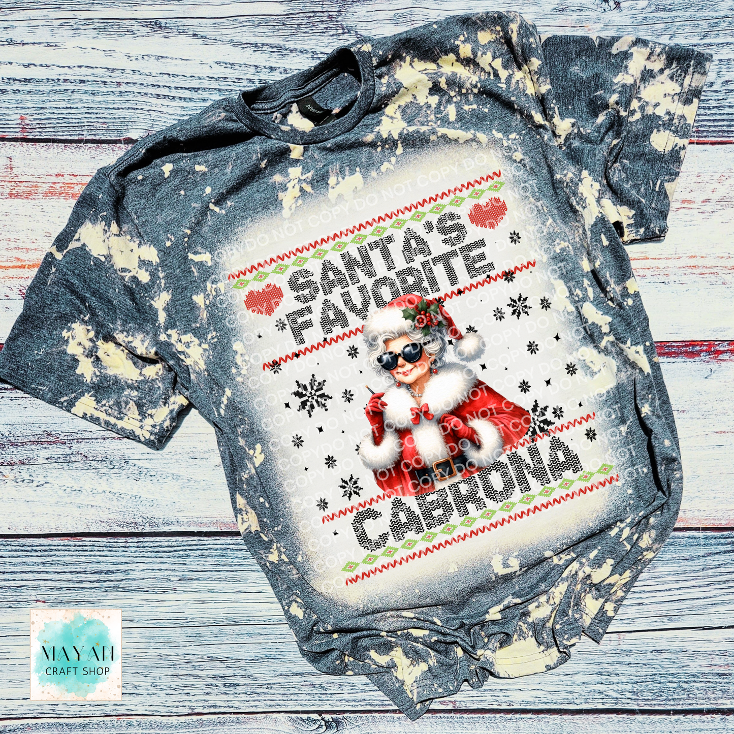 Santa's Favorite Cabrona Bleached Tee