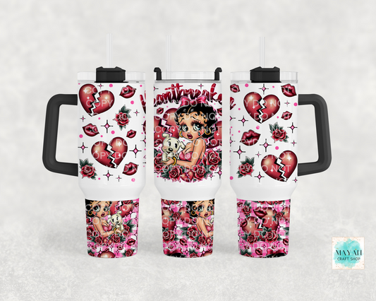 Heartbreaker 40 oz tumbler. -Mayan Craft Shop