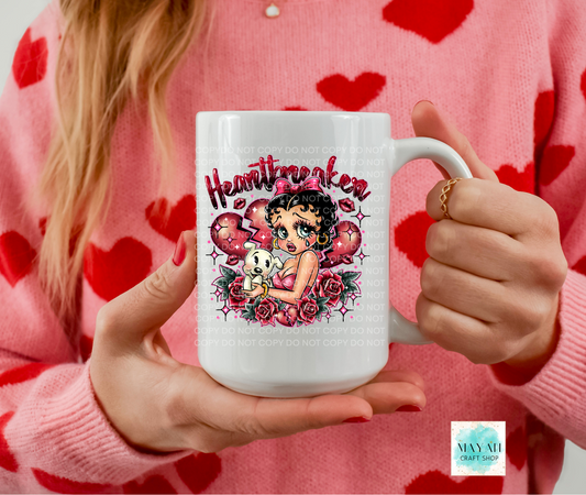 Heart breaker coffee mug. -Mayan Craft Shop