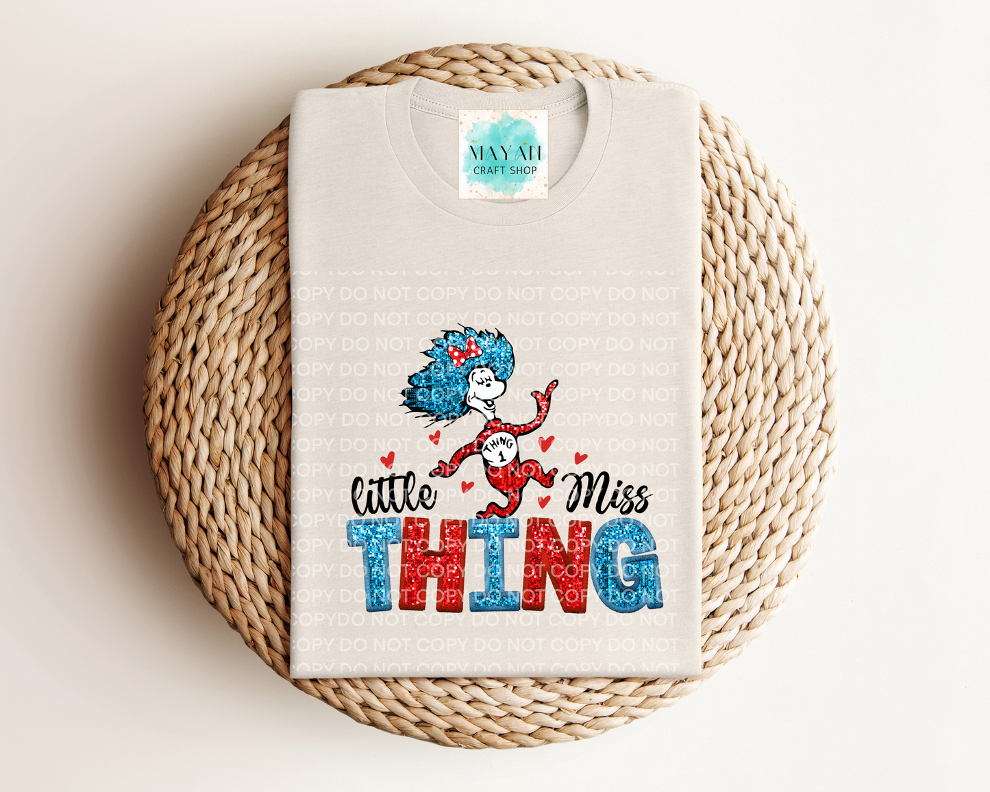 Little Miss thing heather dust kids shirt. -Mayan Craft Shop